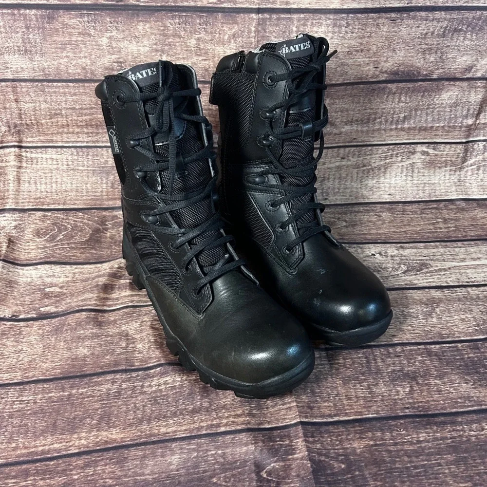 Bates GX-8 Gore-Tex Tactical Boots Mens 8.5 Black Side Zip Waterproof E02268
